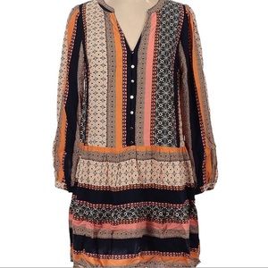 LOFT ANN TAYLOR SZ S FOULARD TIERED SWING DRESS FALL SOLD OUT! NWT